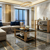 Designer Coffee Table in a modern living room with a luxurious setup and elegant decor.
