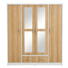 Multi Variant 4 Door Wardrobe with Mirrors and Drawers