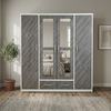 Multi Variant 4 Door Wardrobe with Mirrors and Drawers