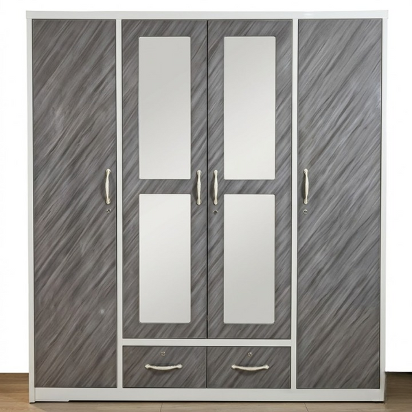 Multi Variant 4 Door Wardrobe with Mirrors and Drawers