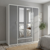 Multi Variant 4 Door Wardrobe with Mirrors and Drawers