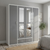 Multi Variant 4 Door Wardrobe with Mirrors and Drawers