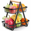2 Tier Countertop Fruit Basket Holder Decorative Bowl Stand image 3