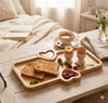 Bamboo 3 Section Rectangular Breakfast Serving Plate