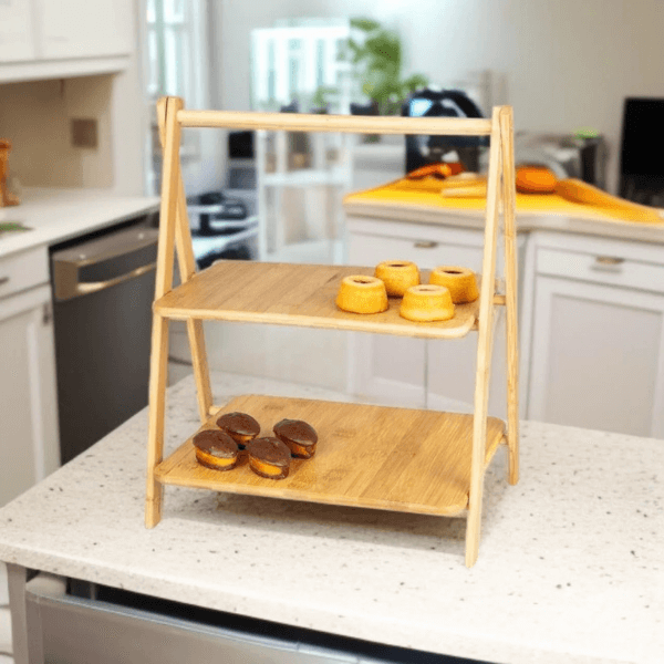 Perfect Dealz 2 Tier Serving Wooden Tray