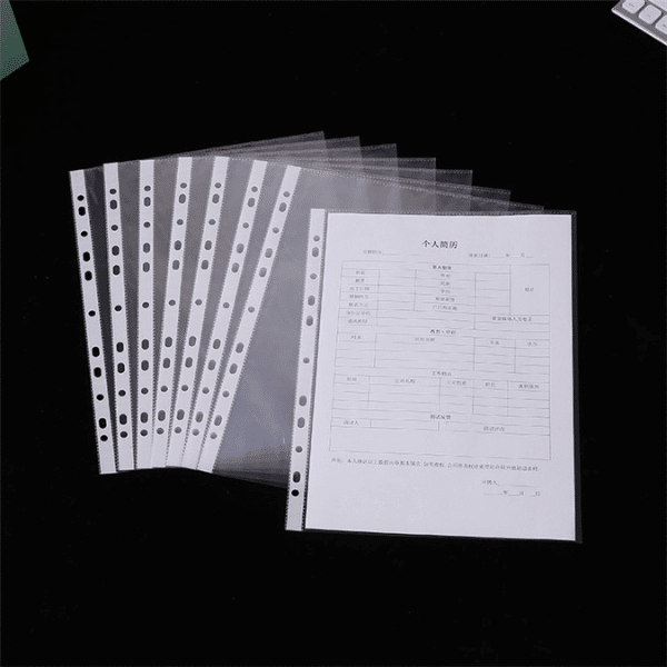 Perfect Dealz Pack of 100 A4 Clear Plastic Punch Pocket