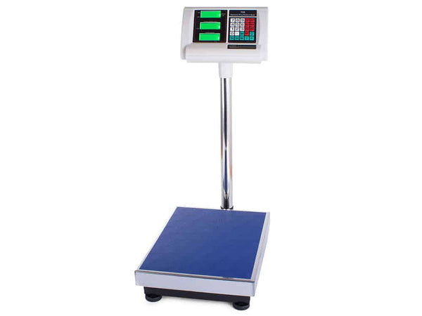 100KG Digital Platform Scale with stainless steel pan, ideal for commercial and retail weighing needs.