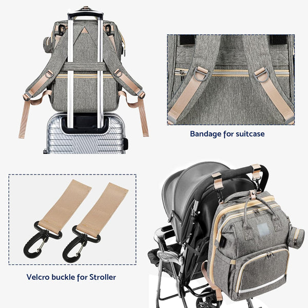 Portable Folding Crib Mommy Bag Bed Backpack image 3