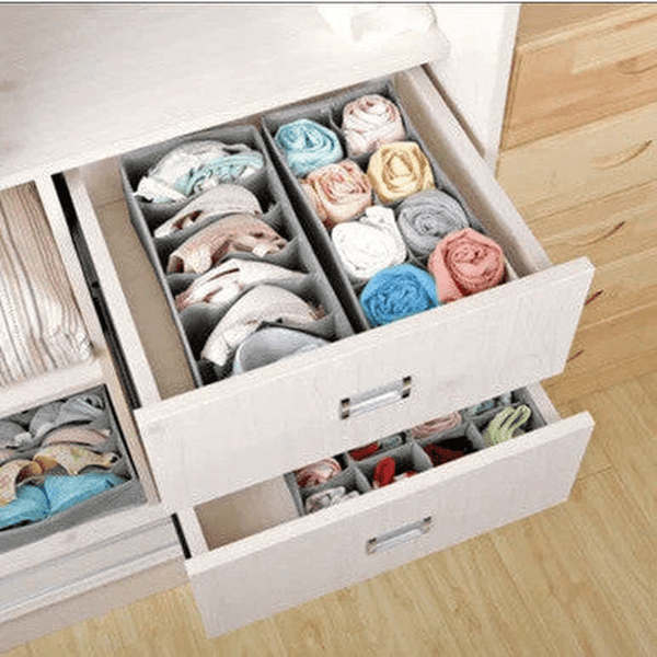 Perfect Dealz 4-Piece Multi-Compartment Foldable Drawer Organizers