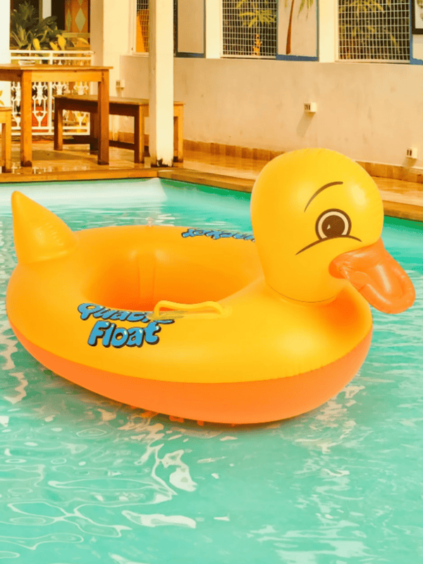 Perfect Dealz Baby Inflatable Yellow Duck Floating Ring with Handles