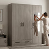 Storage Cabinet Wardrobe with Mirror Panel