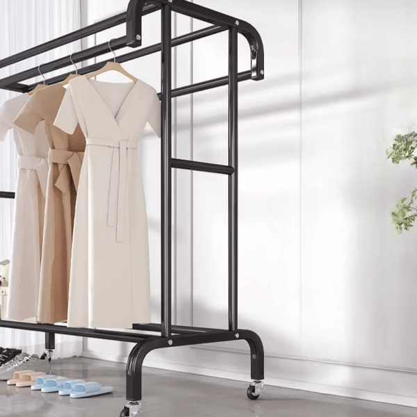 Double Pole Clothing Rack with Top Shelf image 2
