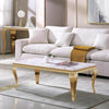 Sleek Modern Coffee Table with marble top and gold legs, enhancing the elegance of a contemporary living room.