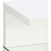 Perfect Dealz High Gloss White Side Table with Clear Glass Shelf
