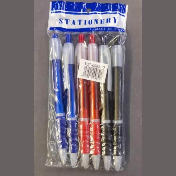 Perfect Dealz 6 Piece Grippy Ballpoint Pens