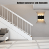 Modern LED Wall Light illuminating a stylish indoor space, showcasing outdoor waterproof and dimmable features.