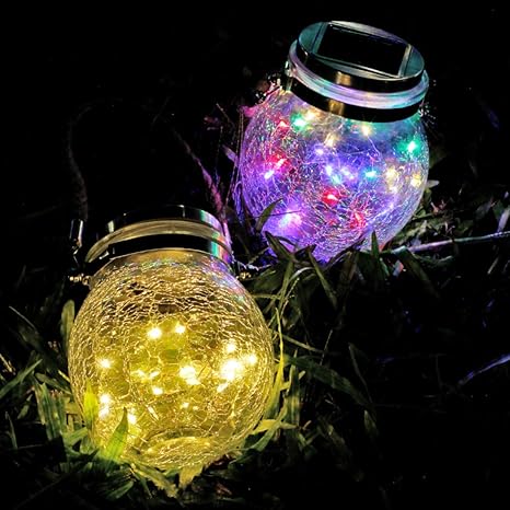 Solar Crystal Crack Ball Glass Night Light image 2