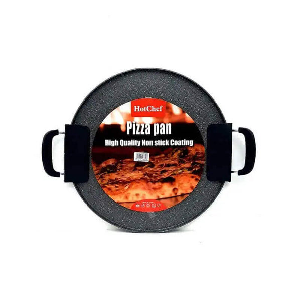 Large Non-Stick Pizza Pan – Round Oven Baking Tray with handles and non-stick coating for easy food release.