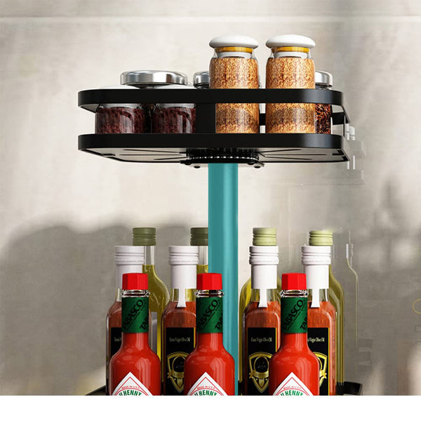 Adjustable Height Professional Salon Rolling Cart with jars and condiments on display for organized workspace