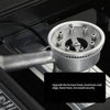 Close-up of the burner head of a Compact Portable Gas Camping Stove with aluminum clad edge for efficient cooking.