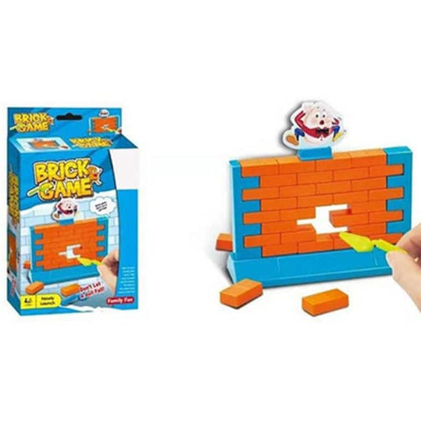 Kids Brick Game with colorful bricks and challenge wall for family fun and skill development.