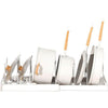 Adjustable Pots and Pans Organizer showcasing a neat arrangement of cookware with lids.