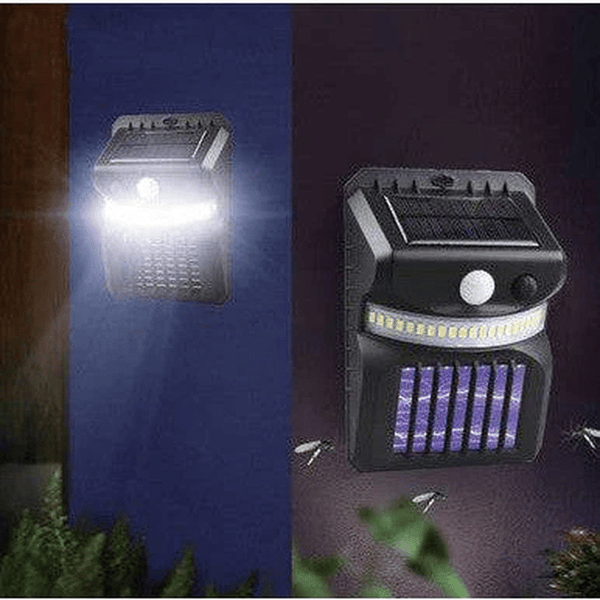 Image of a UV Mosquito Killer & Outdoor Lamp mounted on a wall, showcasing light features and mosquito trapping design.