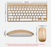 USB LED Keyboard and Mouse Combo dimensions showing keyboard and mouse sizes in a minimalistic design.