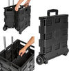 Perfect Dealz 50L Black Collapsible Rolling Utility Crate
