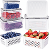 Perfect Dealz 4-Piece Fridge Storage Containers with Drainable Colander