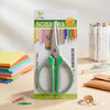 Stainless Steel Office Scissors packaging with green handles, ideal for office and craft tasks.