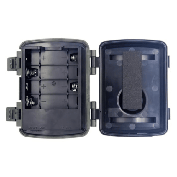 Interior view of the HD 12MP Night Vision Wildlife Trail Hunting Camera battery compartment.