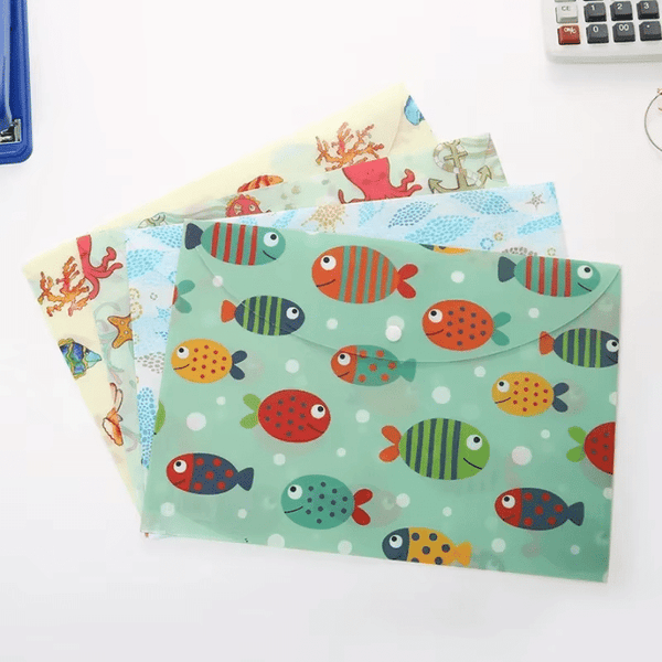 Pack of 12 A4 Cartoon Marine Fish File Folder image 1