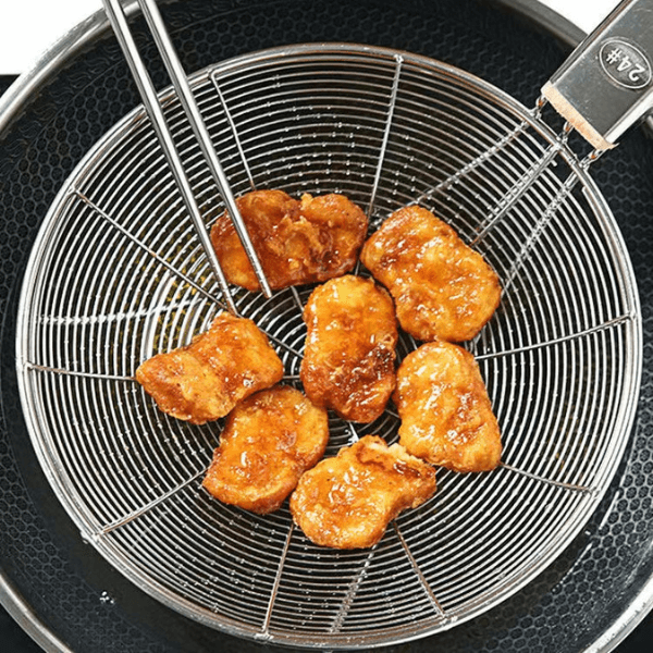 Stainless Steel Wooden Handle Mesh Strainer 30CM image 1