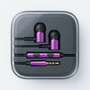Compact True Wireless Bluetooth Earbuds in stylish purple charging case.