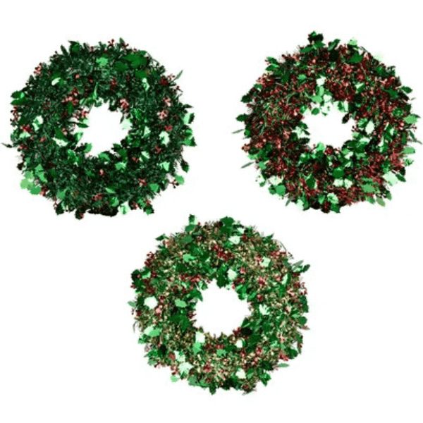 Perfect Dealz Sparkling Holiday Tinsel Wreath – 47cm