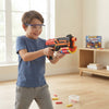 A child wearing safety goggles aiming the Shooting Soft Bullet Blaster Toy Foam Dart Gun Set with foam darts.