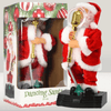 Festive Dancing Santa Room Decor 30cm in a colorful box, featuring a singing Santa with a gold microphone.