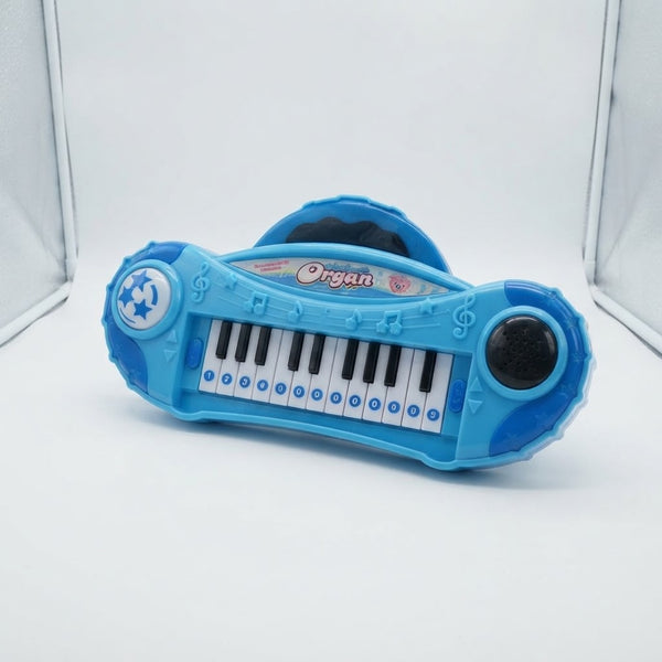 Blue 22-Key Battery-Operated Toy Keyboard Piano for kids, featuring playful design and multiple sound options.