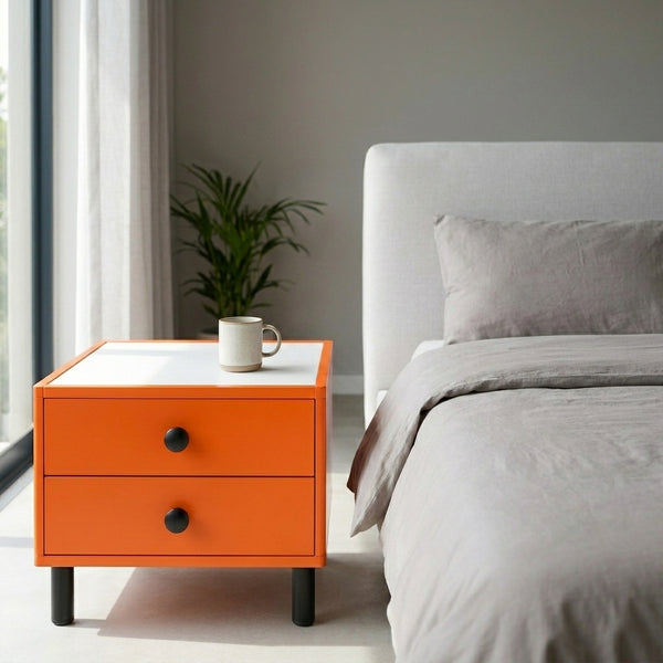 Modern 2-Drawer Bedside Nightstand