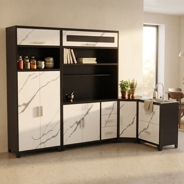 Multi-Piece Modular Metallic Kitchen Unit