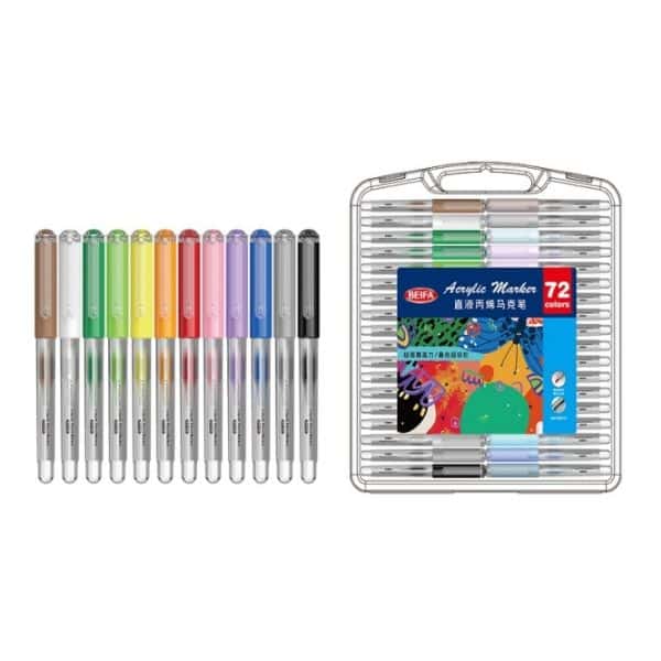 Perfect Dealz 12 Colors Free Ink Acrylic Markers 2mm