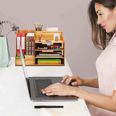 Perfect Dealz Wooden Office Desk Organizer