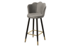 Elegant Curved Velvet Bar Stool image 1