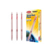 12 pcs Red Semi Gel Ink Pen 0.5mm pack with three pens and box, showcasing smooth red ink for detailed writing.