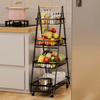 Perfect Dealz 4 Tier Fruit Vegetable Storage Rack with Wheels