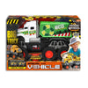 Friction Powered Eco City Garbage Truck packaging showcasing an eco-friendly toy with bright colors and large wheels.