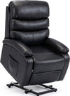 Leather Electric Power Lift Recliner Chair in black, designed for comfort and easy standing support.