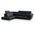 Asher L-Shaped Sectional Sofa with adjustable headrests, modern black design, perfect for living room or office lounge.