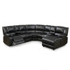 Wembley Luxury Recliner Sectional Couch with black leather upholstery and spacious seating for ultimate relaxation.